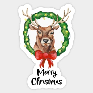 Watercolor - Christmas reindeer Sticker